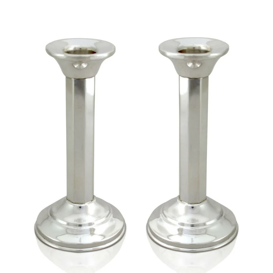 Yael Sterling Silver Column Candlesticks