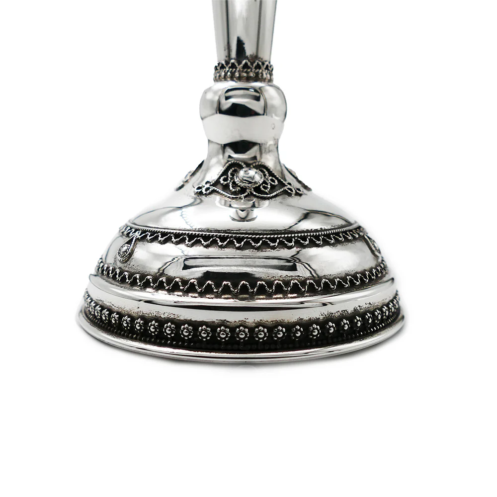 Silver Candlesticks - Tall Sterling Filigree - Set of 2 - Image 3