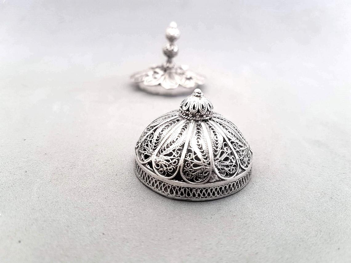 Sterling Silver Filigree Dreidel with Besamim Spice Box - Image 5