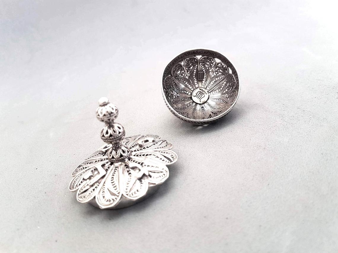 Sterling Silver Filigree Dreidel with Besamim Spice Box - Image 6