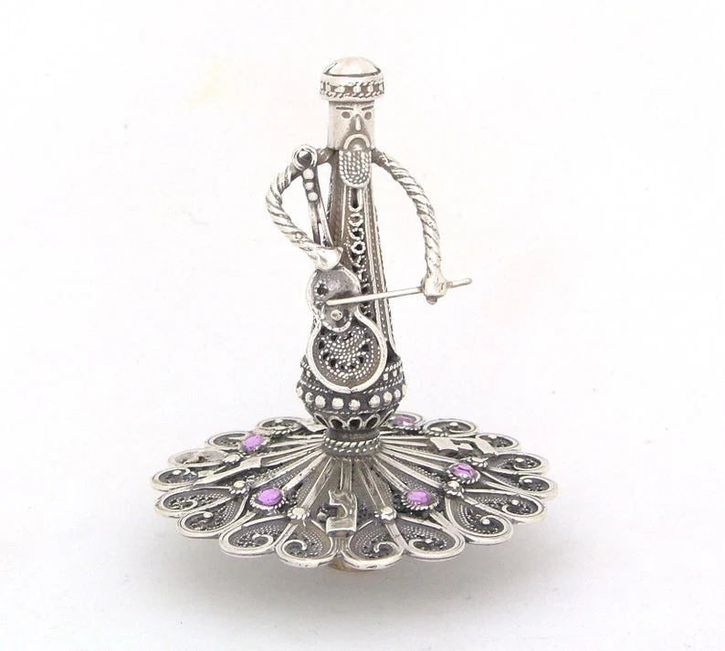 Sterling Silver Klezmer Dreidel with Filigree Work - Image 3