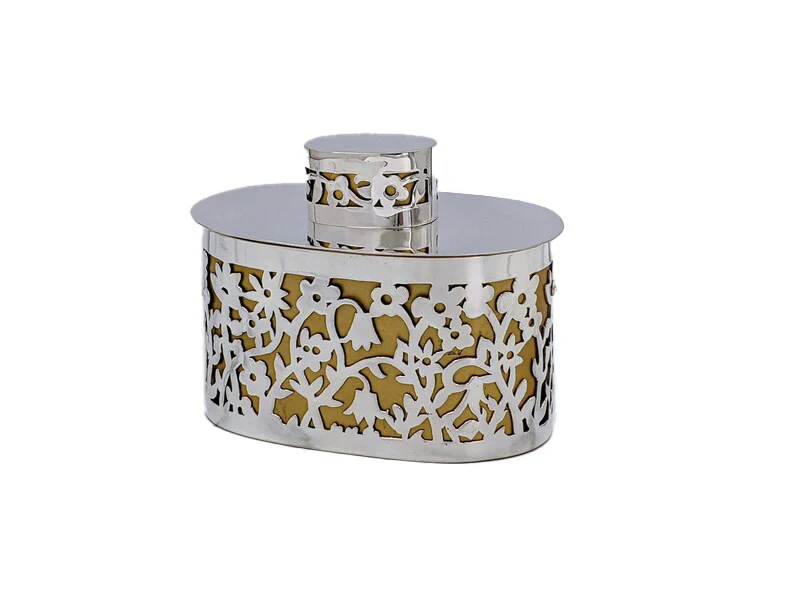 Floral Sterling Silver Etrog Box - Choice of 2 colors - Image 5