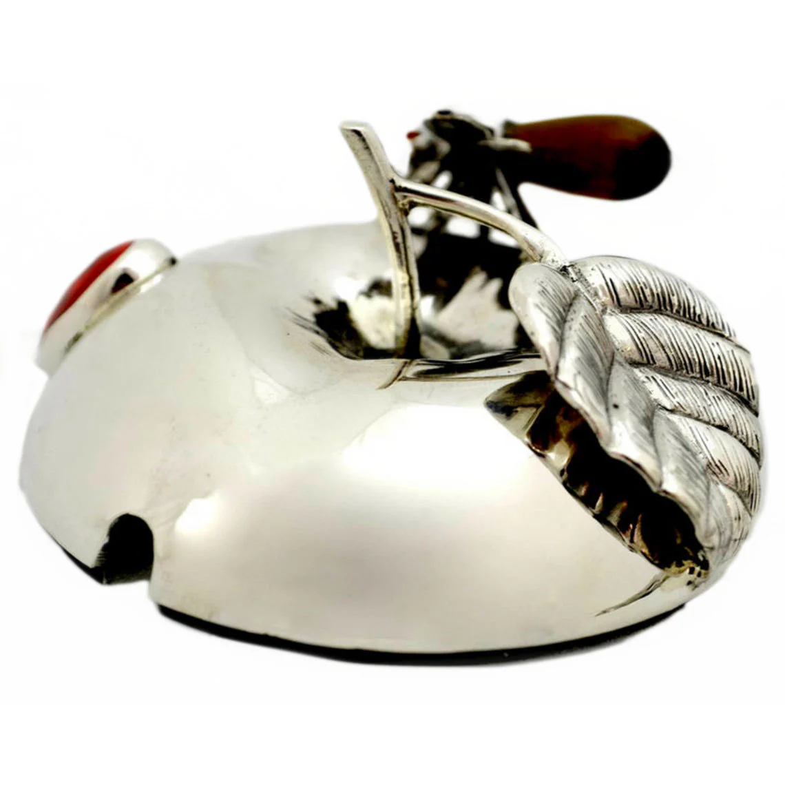 Sterling Silver Apple Honey Dish and Plate Set - Image 5