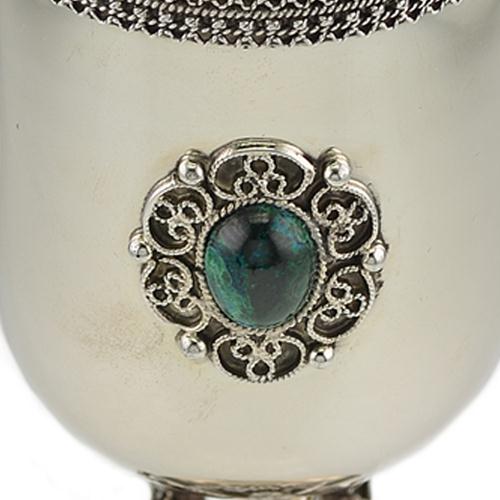 Silver Music Band Eilat Stone Kiddush Cup - Image 2