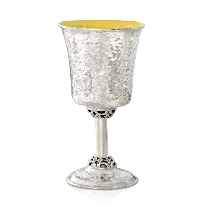 Yitzchak Hammered Sterling Silver Kiddush Cup