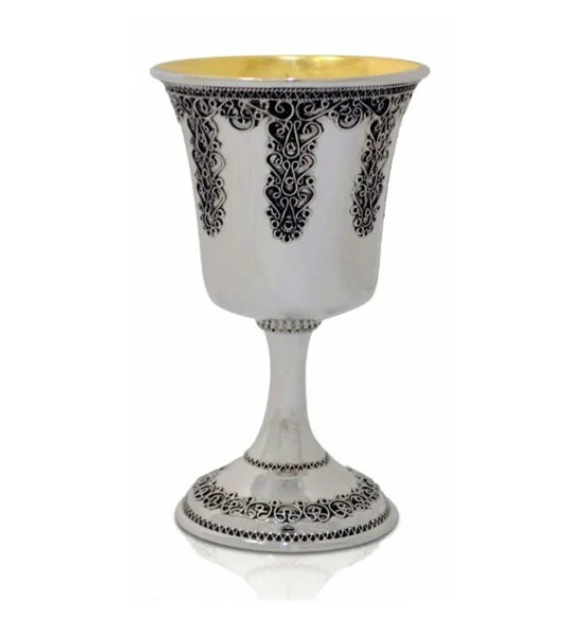 Yaniv Embellished Silver Kiddush Cup