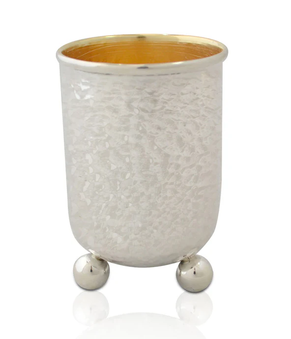 Ne'vo Hammered Silver Kiddush Cup