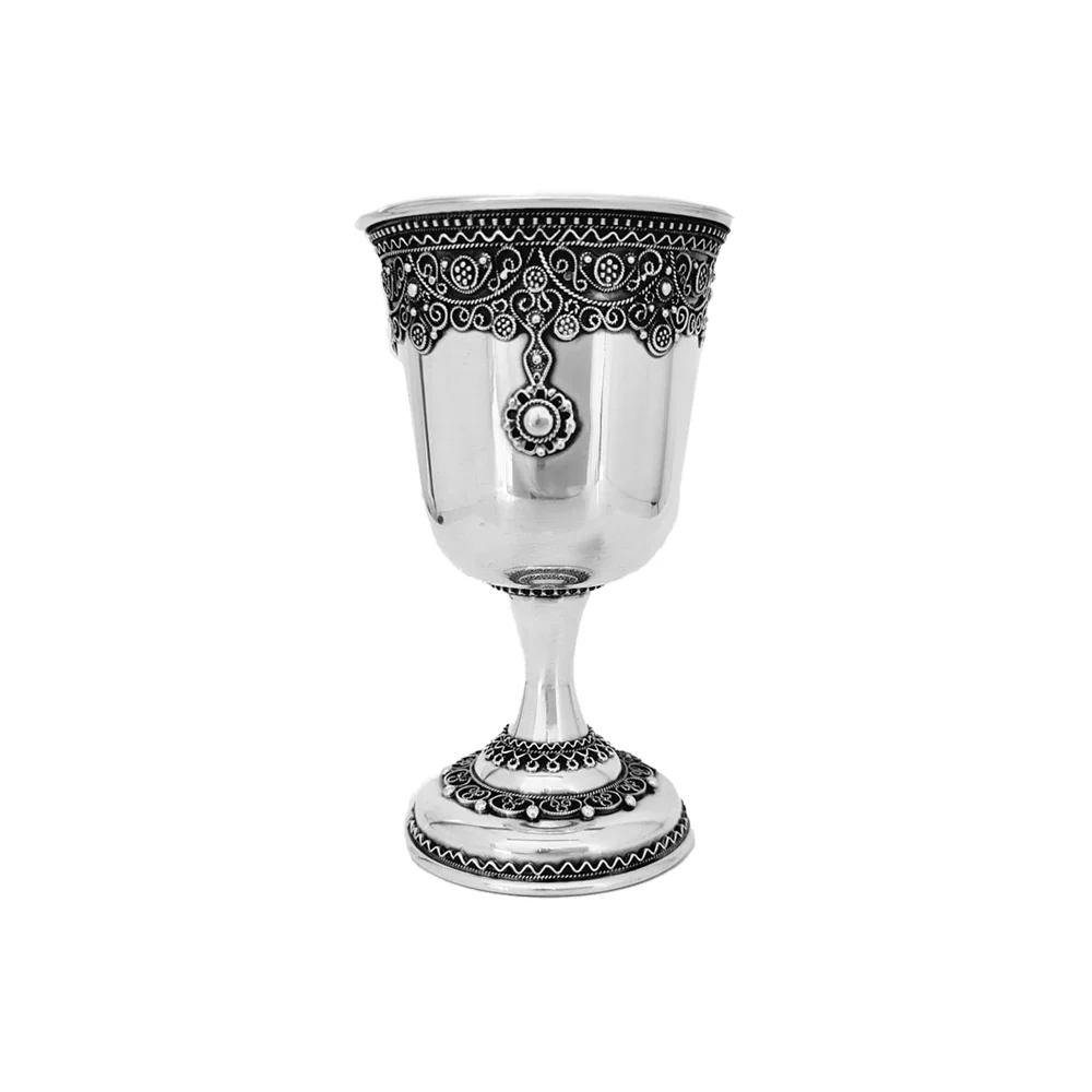 Sterling Silver Kiddush Cup in Medium Filigree - Image 3