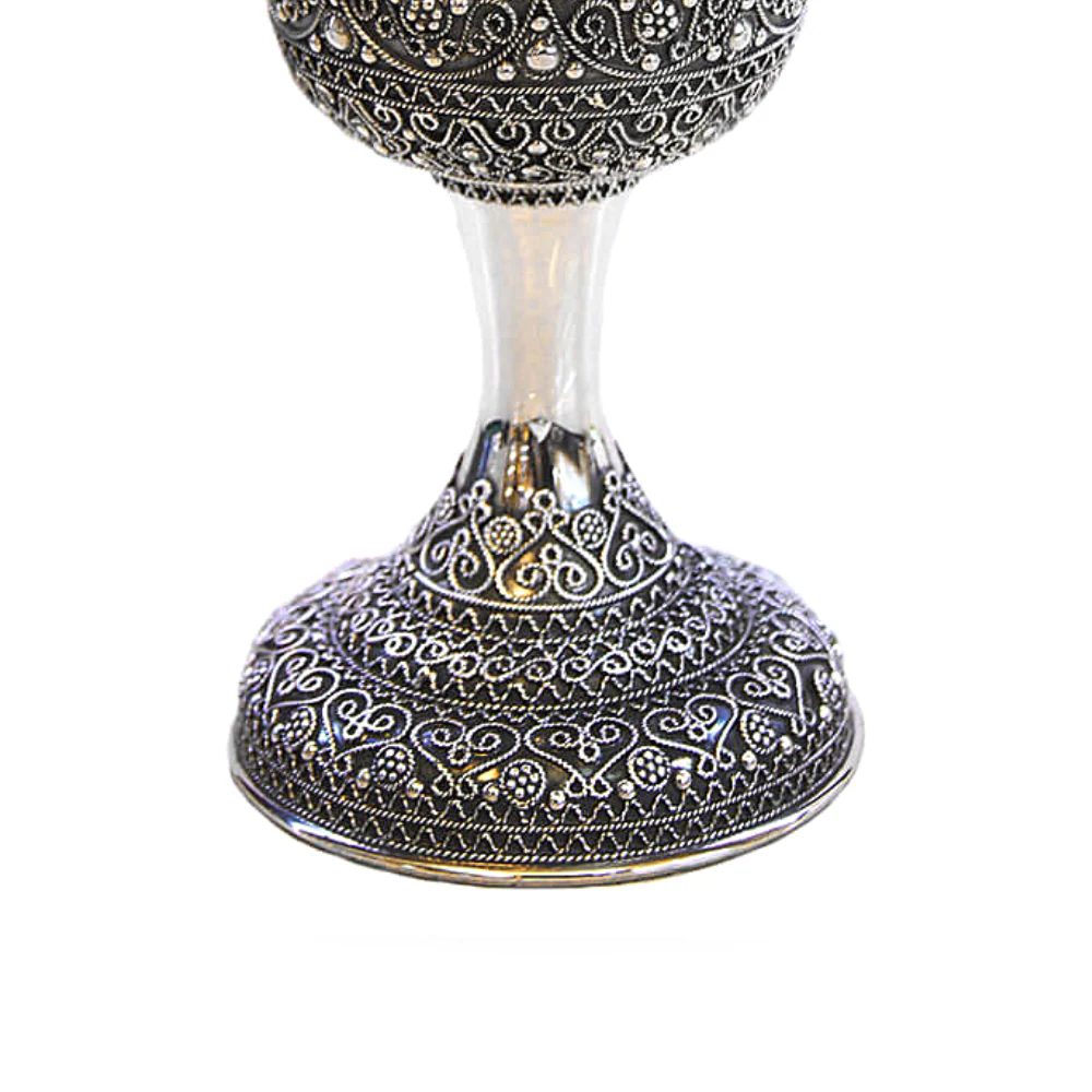 Sterling Silver Full Filigree Kiddush Cup - Image 6