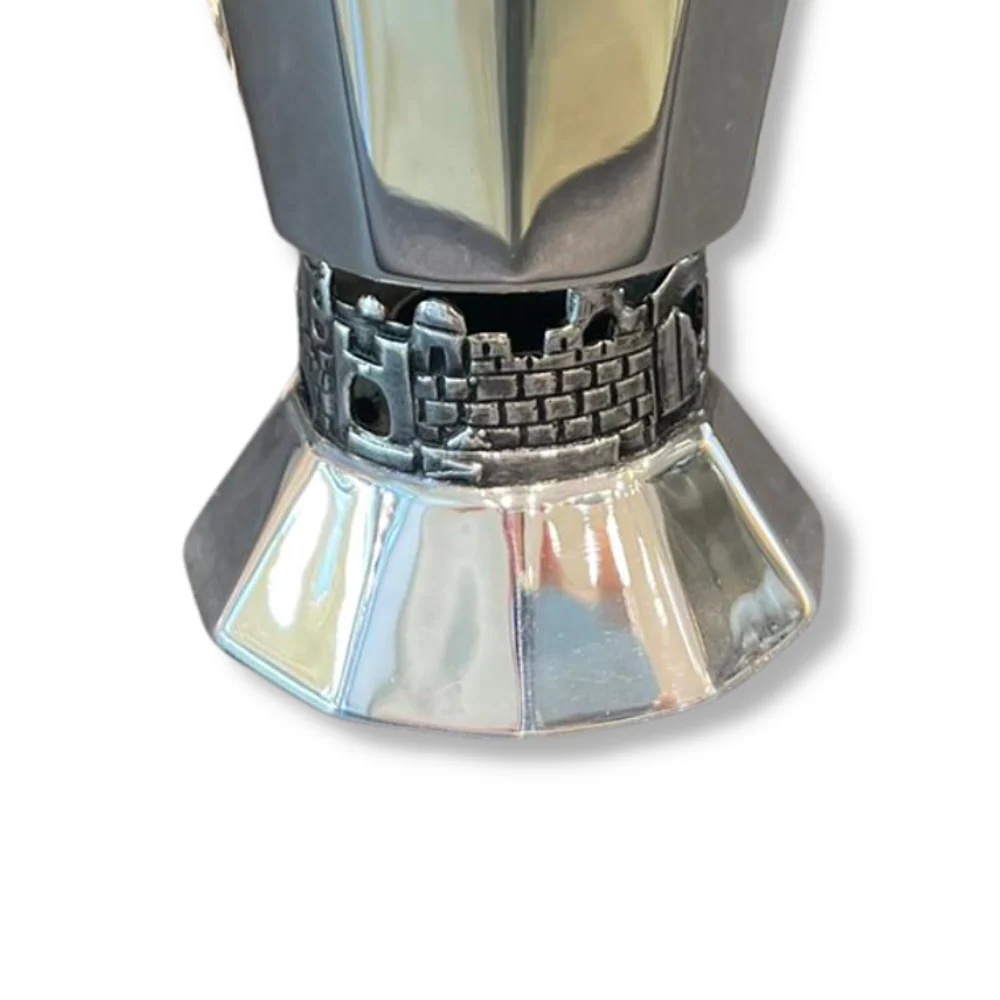 Modern Silver 12 Sided Jerusalem Kiddush Cup - Image 3
