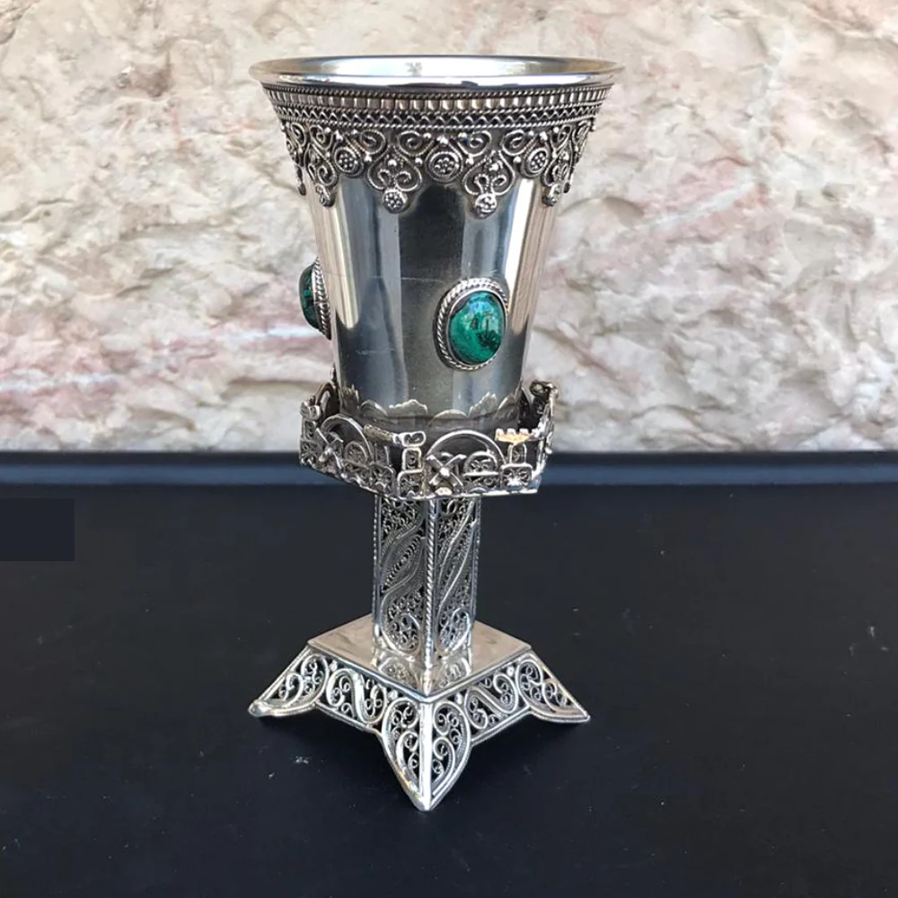 Eilat Stone-encrusted Hexagon in Sterling Silver - Image 2