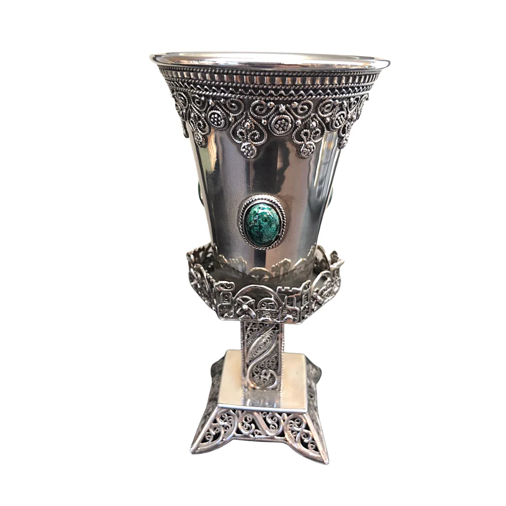 Eilat Stone-encrusted Hexagon in Sterling Silver - Image 5
