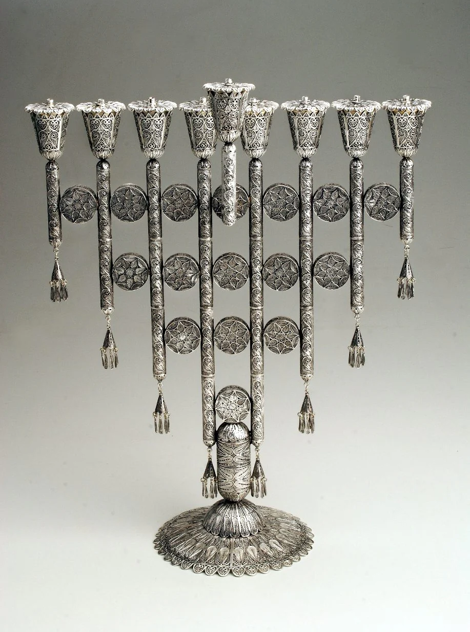 Sterling Silver Menorah with Filigree Discs - Image 5