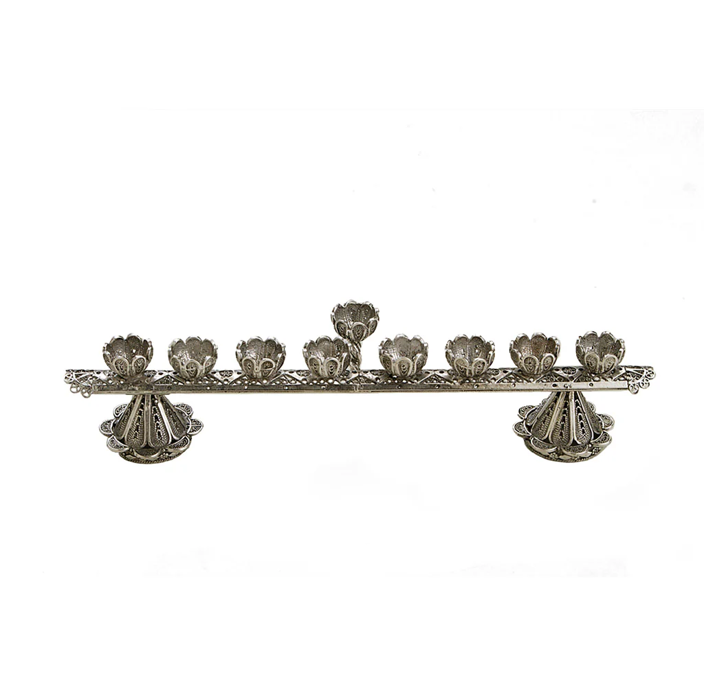 Small Silver Filigree Menorah