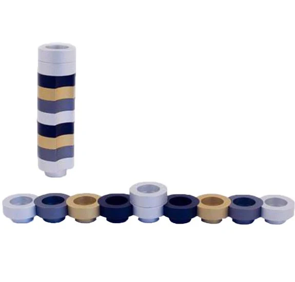 Menorah for Travel - Stackable Round Shape