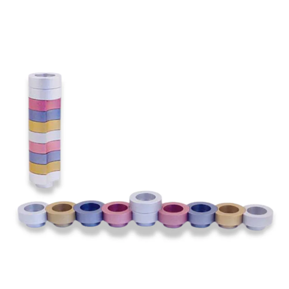 Menorah for Travel - Stackable Round Shape - Image 3