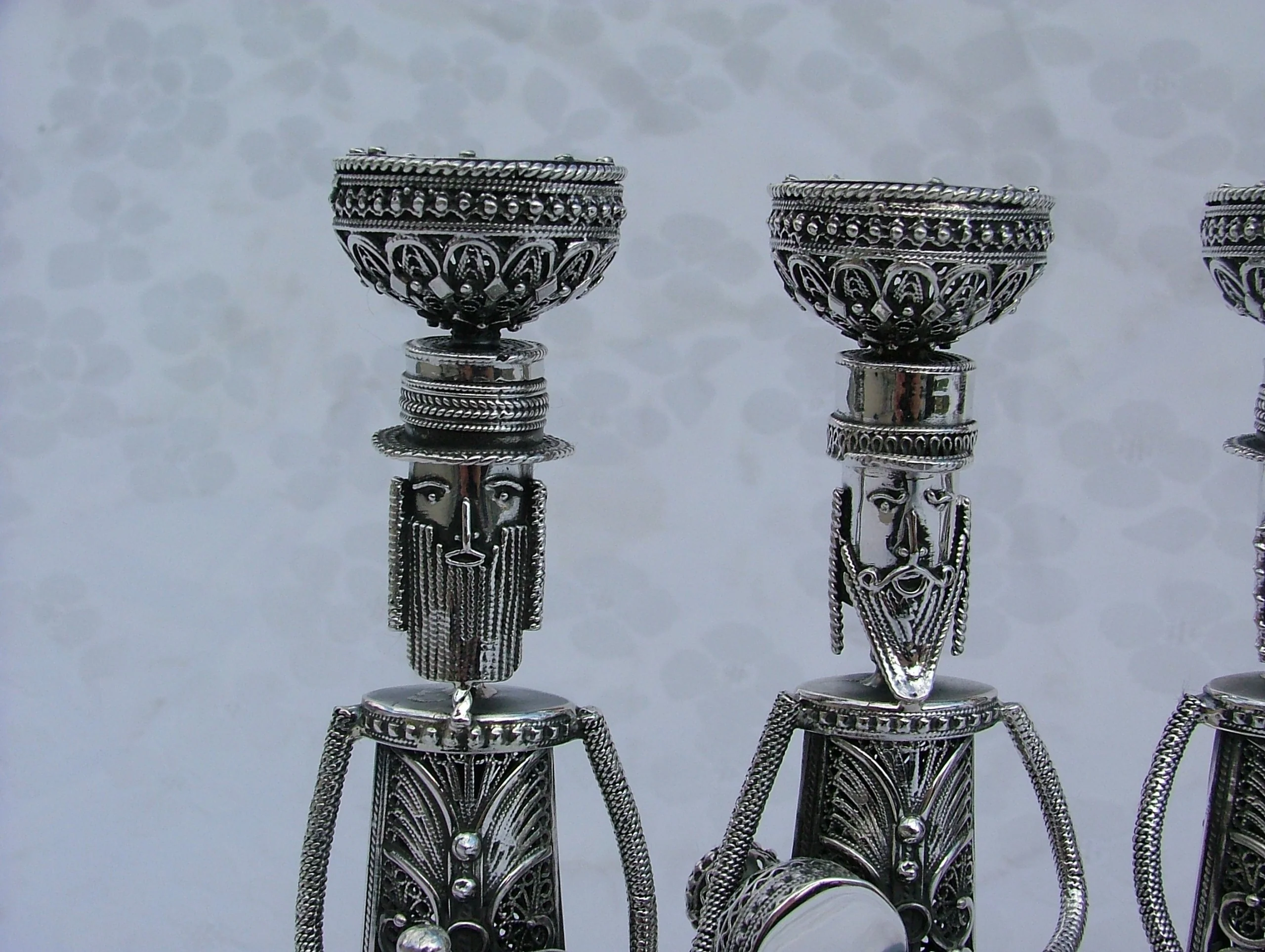 Silver Menorah with Klezmer Musicians - Large Size - Image 9