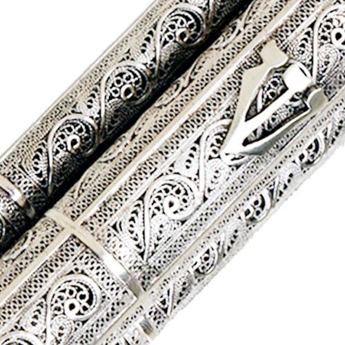 Sterling Silver Filigree Scroll Mezuzah Case - Image 4