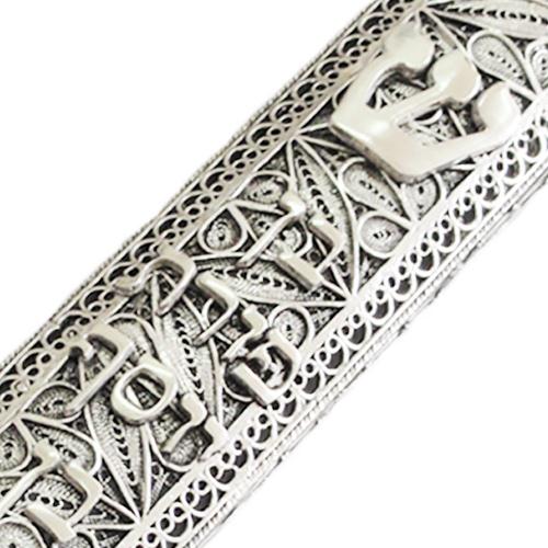 Sterling Silver Large Filigree Mezuzah - Image 4