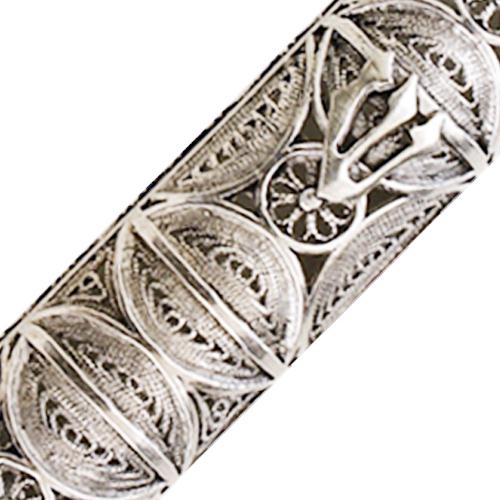 Silver Round Filigree Mezuzah Case - Image 4