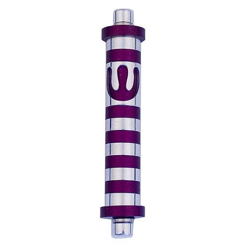Aluminum Striped Mezuzah (Small) - Image 6