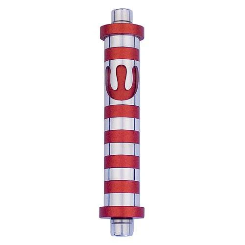 Aluminum Striped Mezuzah (Small) - Image 8