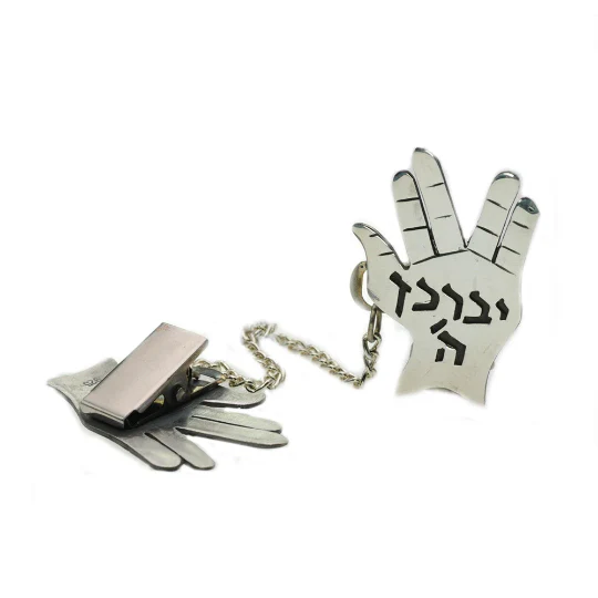 Priestly Blessing Silver Tallit Clips - Image 2