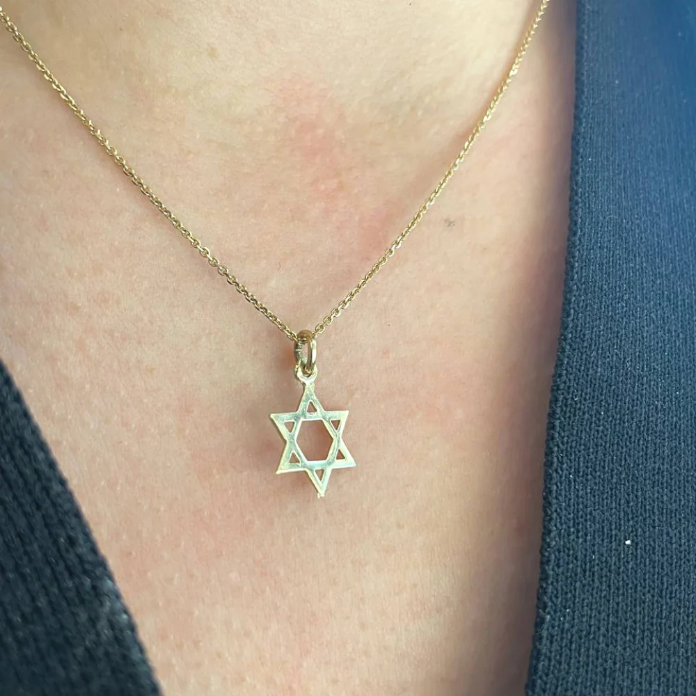 14k Gold Classic Star of David Charm Pendant - Image 4