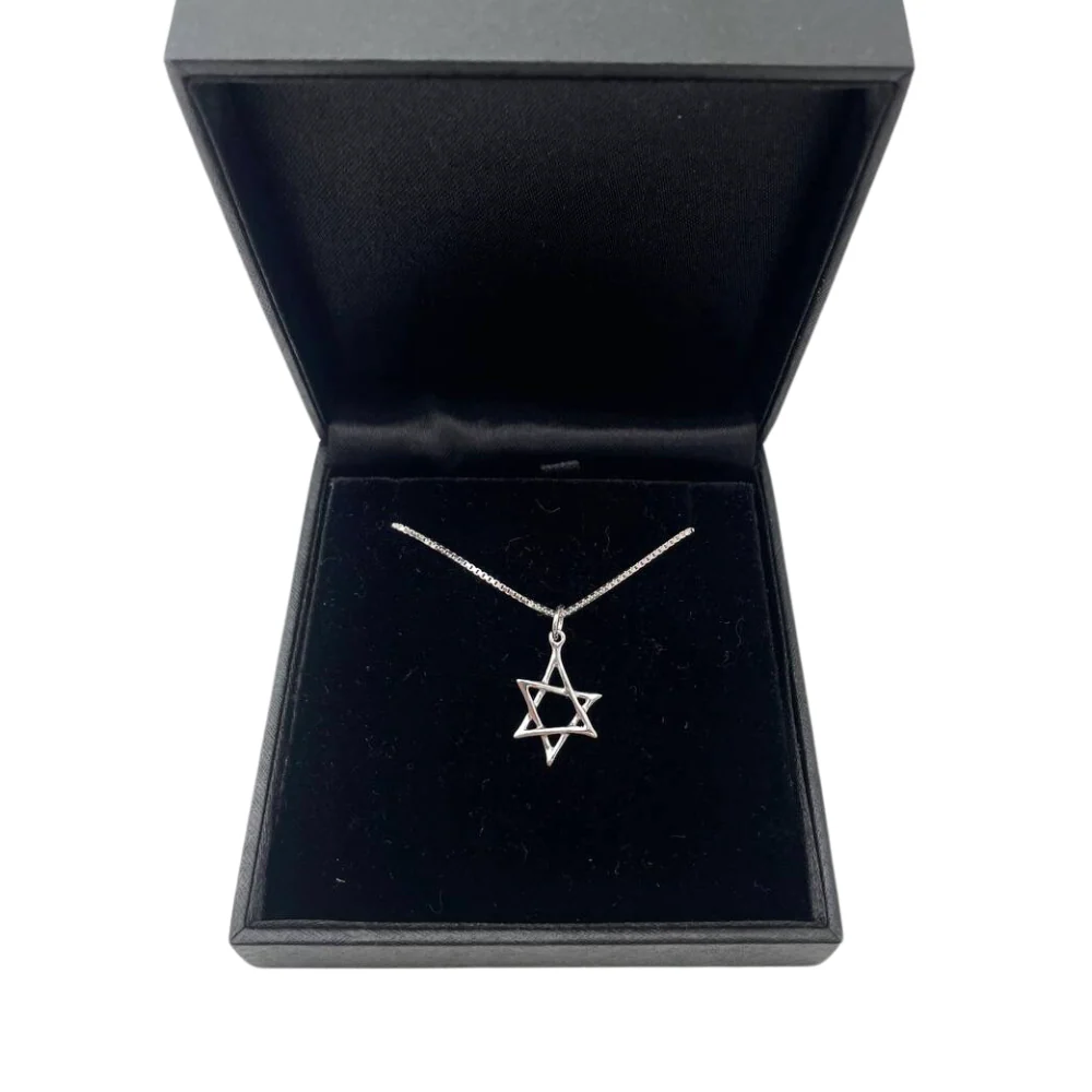 14k Gold Scrawled Star of David Pendant - Image 6