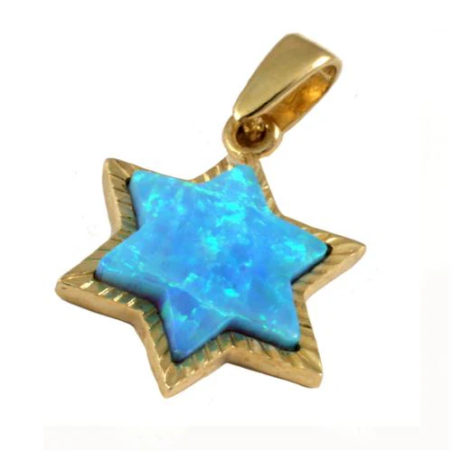 14k Gold Opal Star of David Pendant - Image 11
