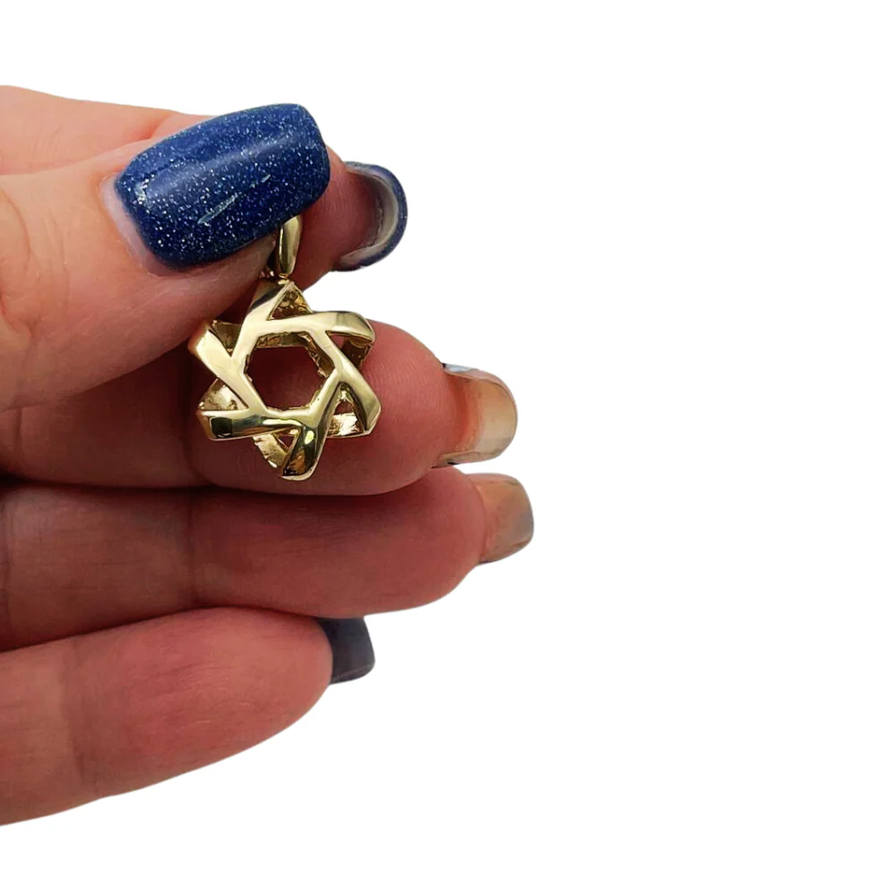 Pinwheel Star of David Pendant in 14k Gold - Image 2