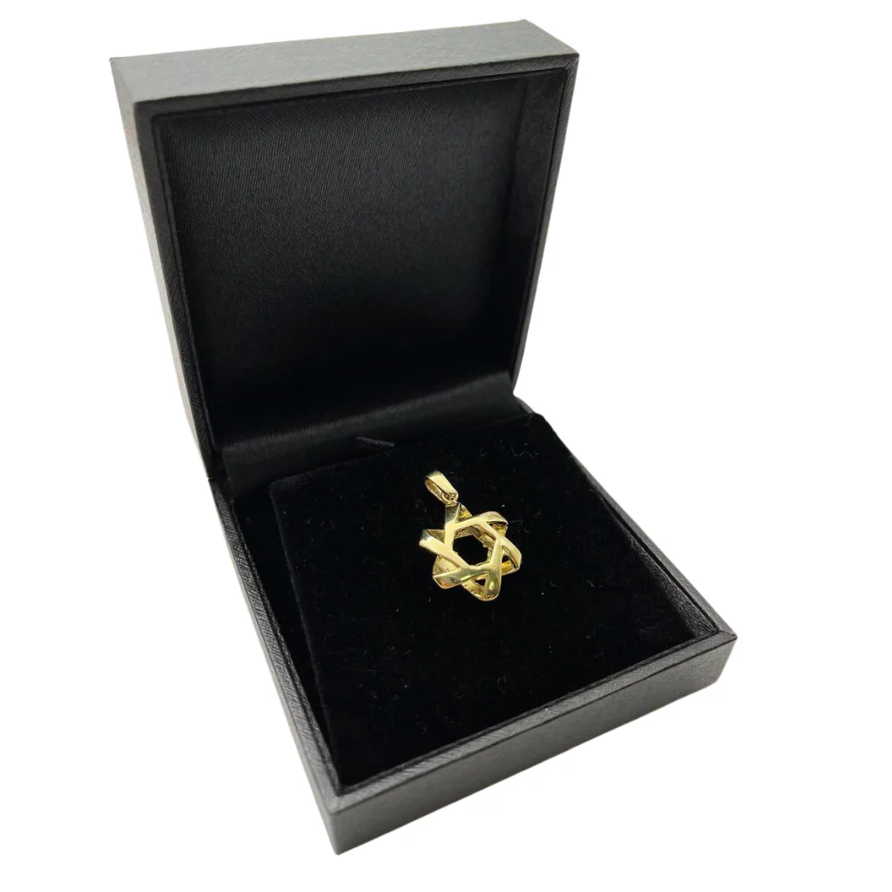 Pinwheel Star of David Pendant in 14k Gold - Image 8