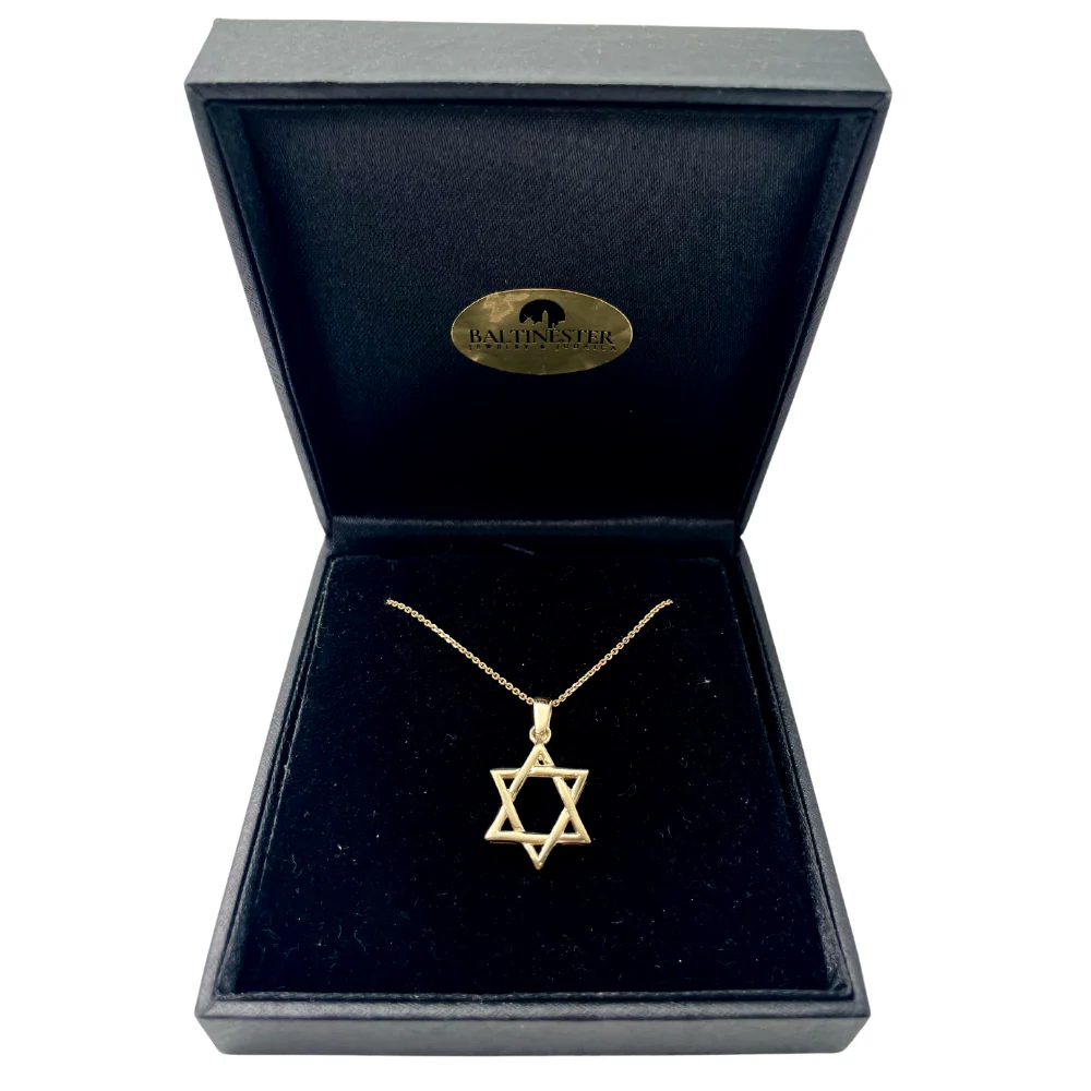 14k Yellow Gold Woven Star of David Pendant - Image 2