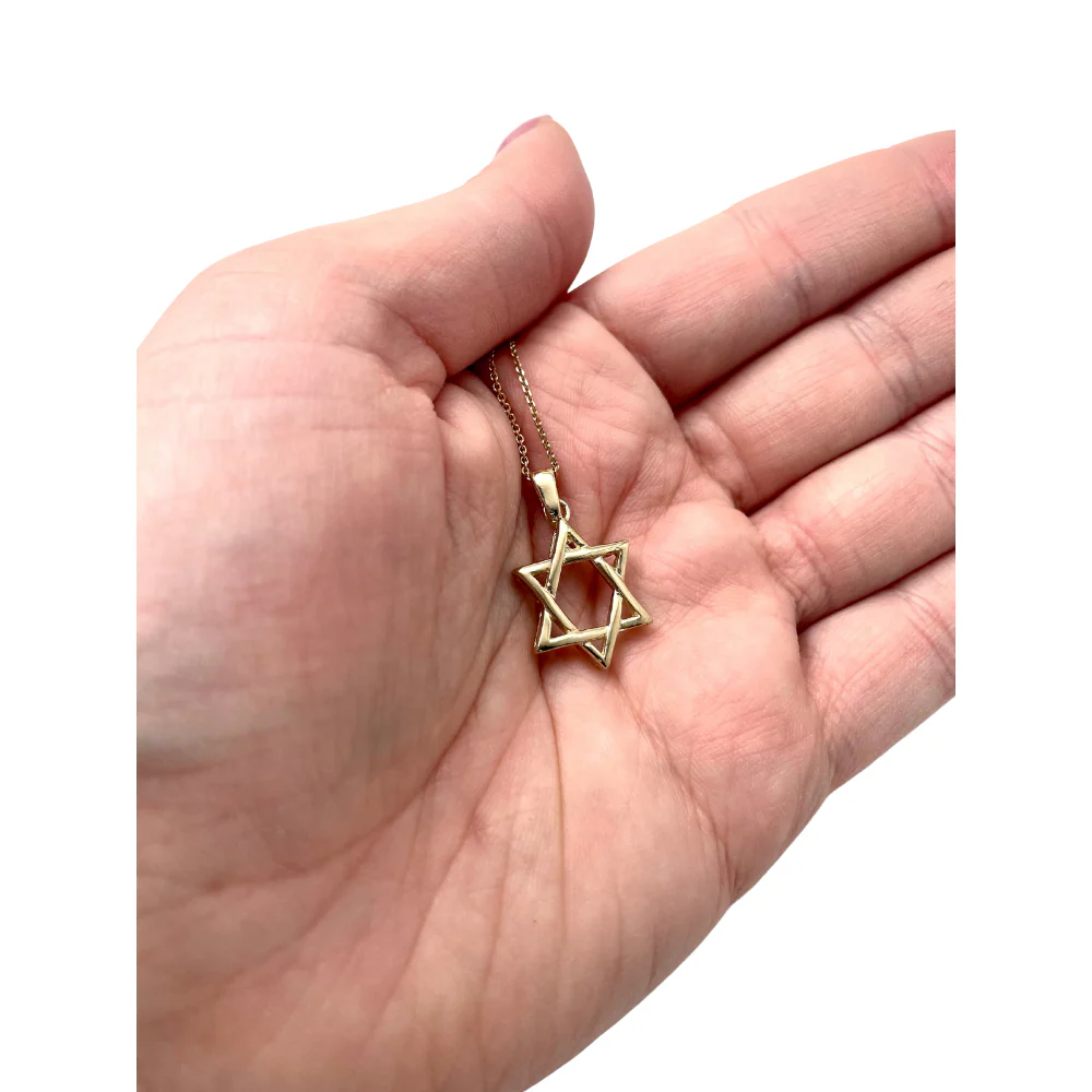 14k Yellow Gold Woven Star of David Pendant - Image 4