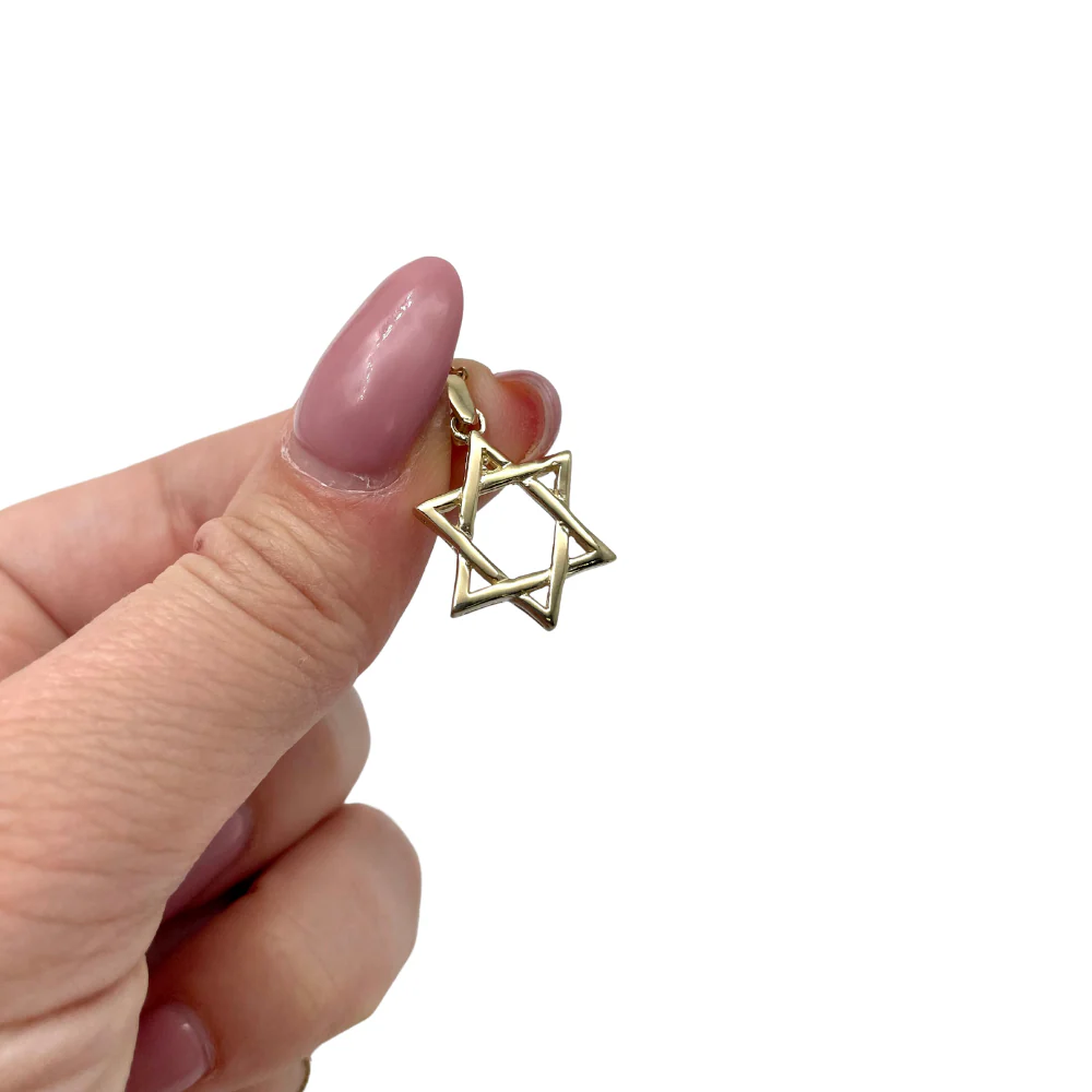14k Yellow Gold Woven Star of David Pendant - Image 5