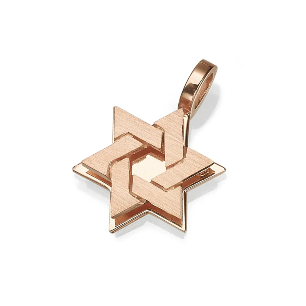 Star of David Pendant -18k Gold Dual Layered - Image 2