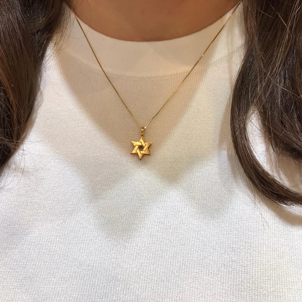 Star of David Pendant -18k Gold Dual Layered - Image 4