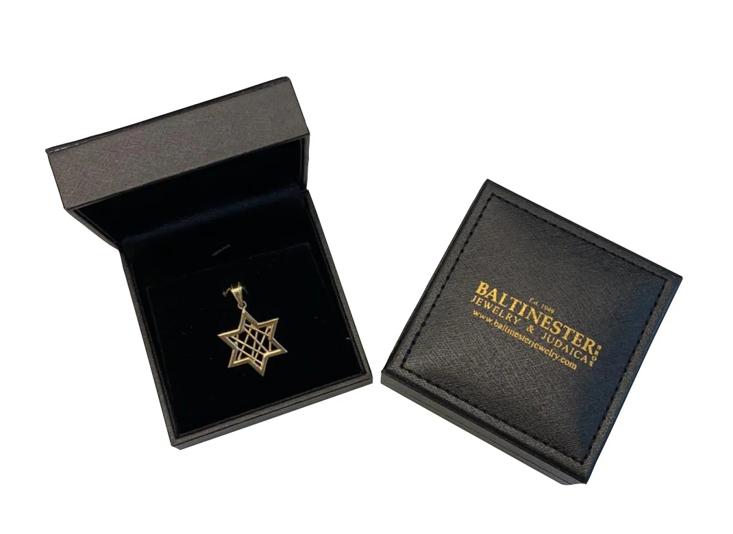 14k Gold Modern Wired Star of David Pendant - Image 2