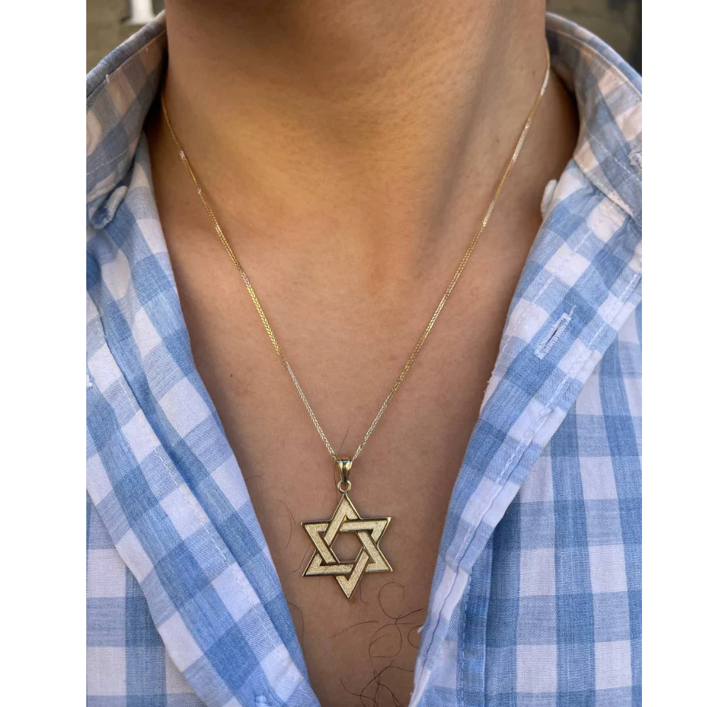 Florentine Star of David 14k Gold Pendant - Image 3