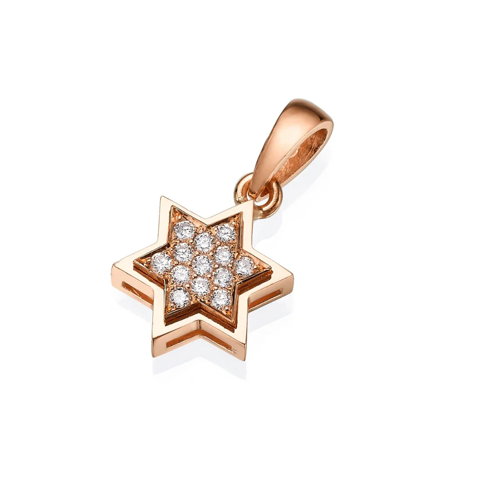 18K Gold Diamond Star of David Pendant - Image 10