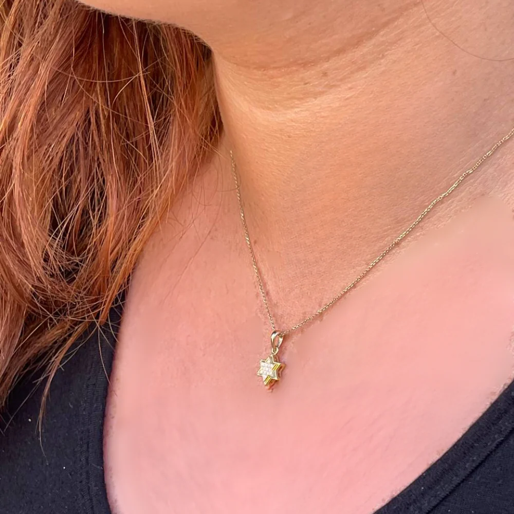 18K Gold Diamond Star of David Pendant - Image 4