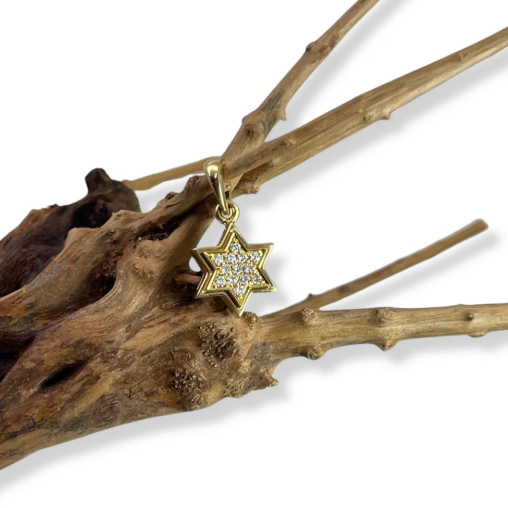 18K Gold Diamond Star of David Pendant - Image 5