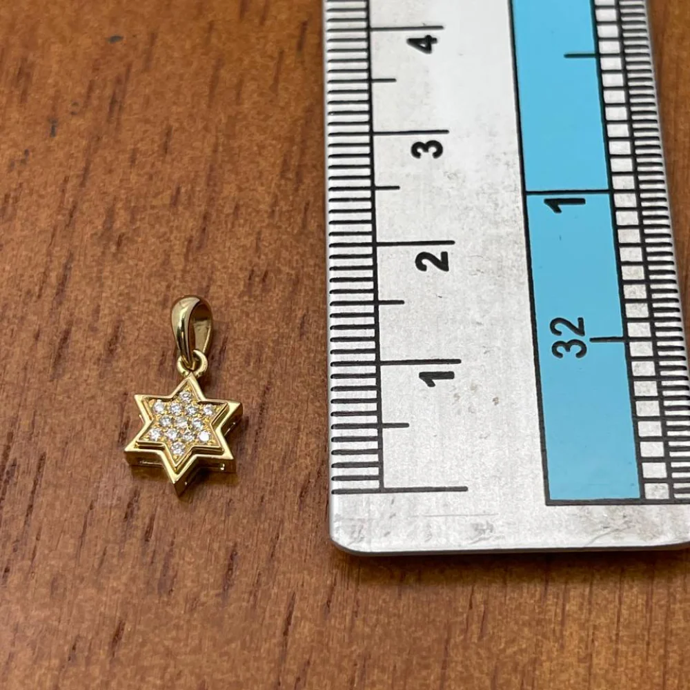 18K Gold Diamond Star of David Pendant - Image 6