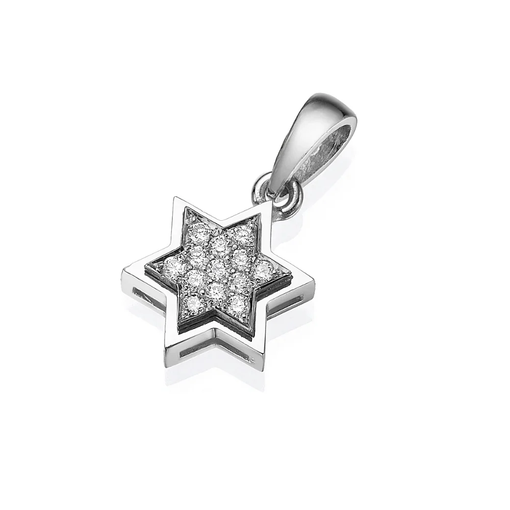 18K Gold Diamond Star of David Pendant - Image 8
