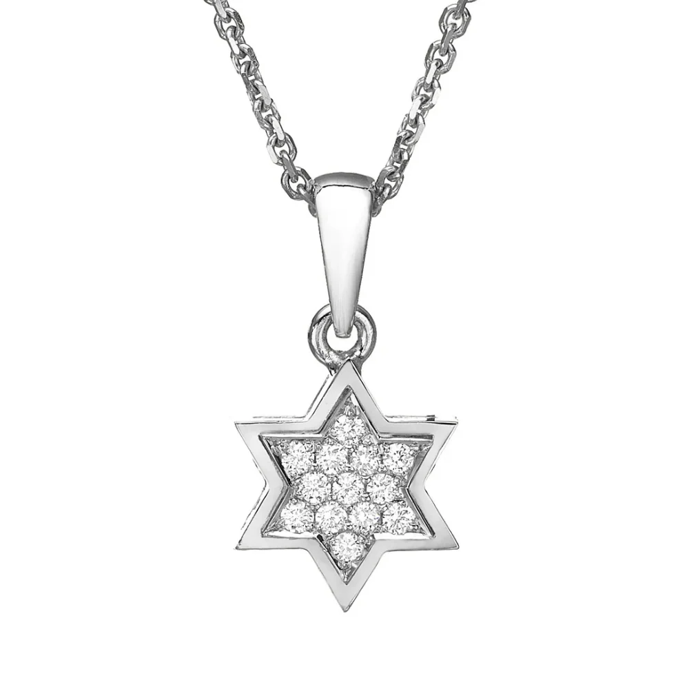 18K Gold Diamond Star of David Pendant - Image 9