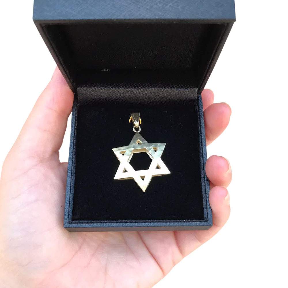 3D Reversible Star of David Pendant in 14k Gold - Image 4