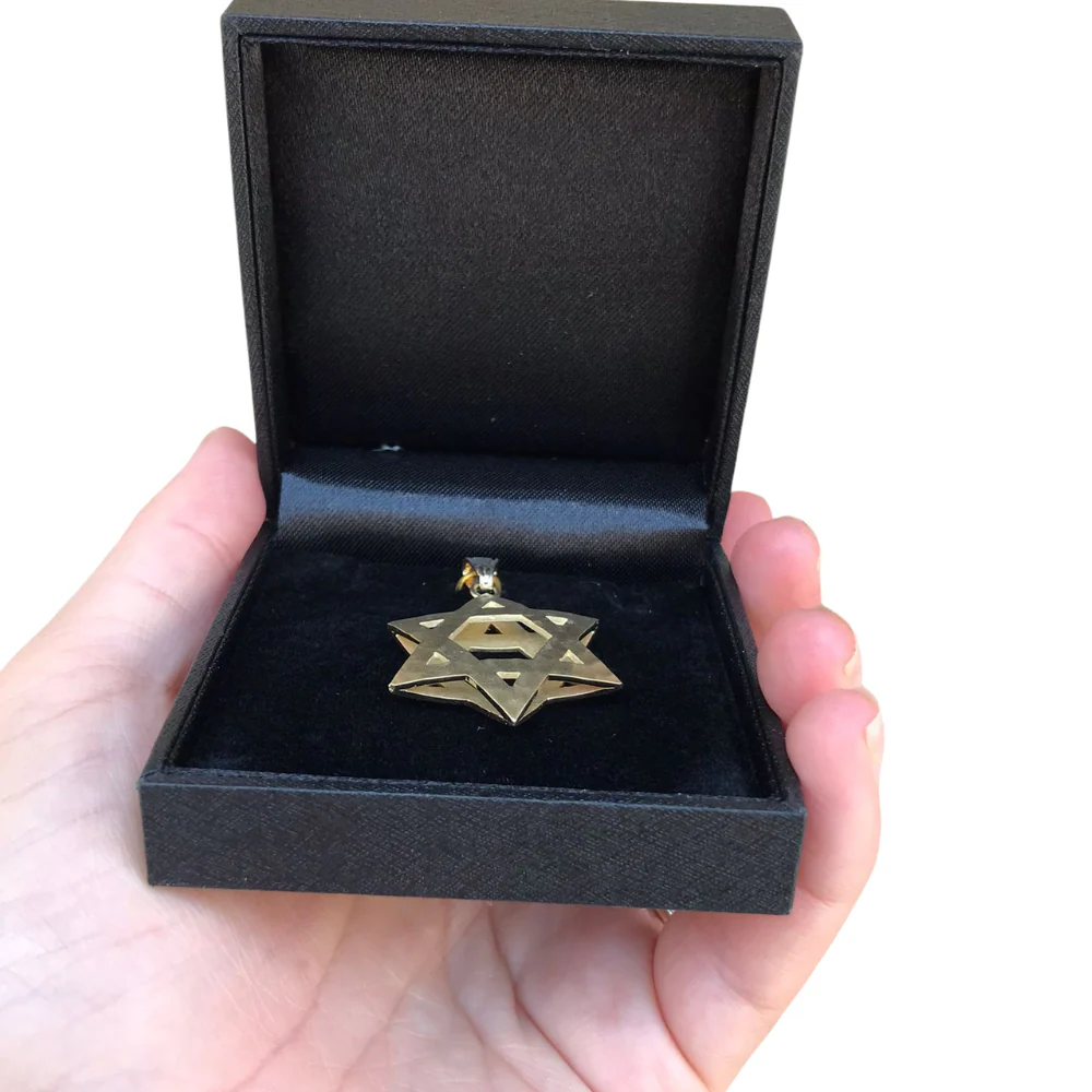 3D Reversible Star of David Pendant in 14k Gold - Image 5