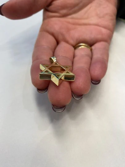 14k Gold Large Heavyweight Star of David Pendant - Image 4