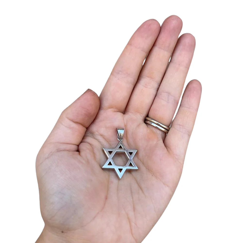 14k Gold Large Heavyweight Star of David Pendant - Image 9