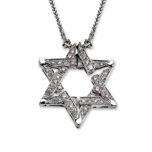 14k Gold Diamond Expandable Star of David Butterfly Necklace - Image 7